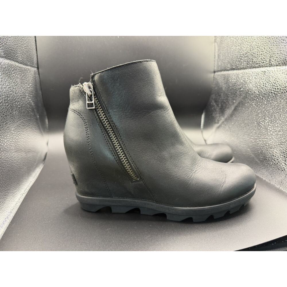 Sorel Joan Of Arctic Wedge II Boots Womens 8.5 Side Zip Bootie NL3364-010 Black - Picture 7 of 9